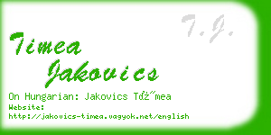 timea jakovics business card